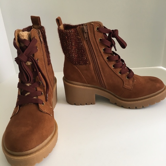 POP Collateral Women’s Boots, 7M, Brown, Laced, Suede-Feel, Combat/Grunge, NWOT - Picture 3 of 4
